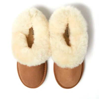 Dearfoams Fireside Perth Genuine Shearling Foldover Boot In Brown
