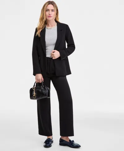 On 34th Womens Relaxed Crepe Blazer Xxs 3x Macys Exclusive In Black