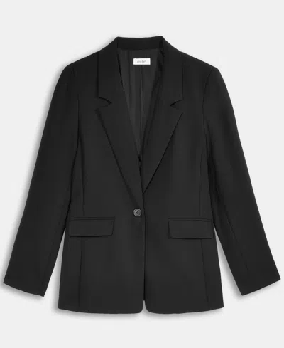 On 34th Womens Relaxed Crepe Blazer Xxs 3x Macys Exclusive In Black