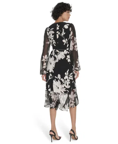 Tommy Hilfiger Women's Sheer Balloon Sleeve Dress In Multi