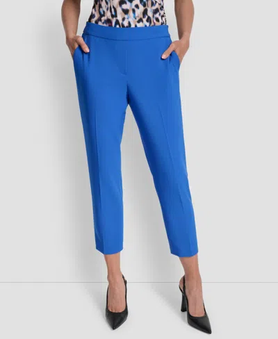 Dkny Women's Mid-rise Straight-leg Ankle Pants In Blue