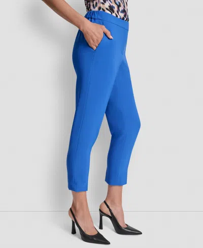 Dkny Women's Mid-rise Straight-leg Ankle Pants In Blue