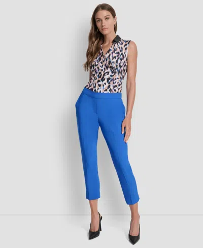 Dkny Women's Mid-rise Straight-leg Ankle Pants In Blue