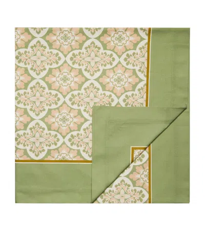 La Doublej Medium Cotton Tablecloth In Green