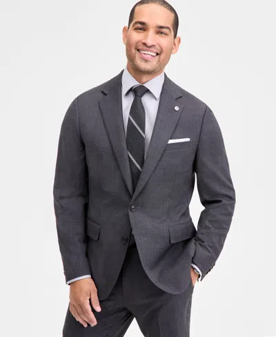 Ted By Ted Baker Men's Modern-fit Charcoal Birdseye Wool-blend Suit Separate Jacket In Gray