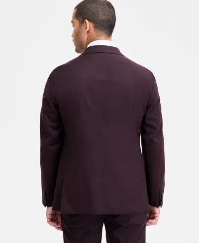 Ted By Ted Baker Men's Modern-fit Bordeaux Wool-blend Suit Separate Jacket In Red