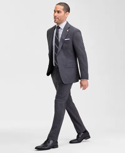 Ted By Ted Baker Men's Modern-fit Charcoal Birdseye Wool-blend Suit Separate Jacket In Gray