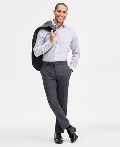 Ted By Ted Baker Men's Modern-fit Stretch Charcoal Birdseye Wool-blend Suit Separate Pants In Gray