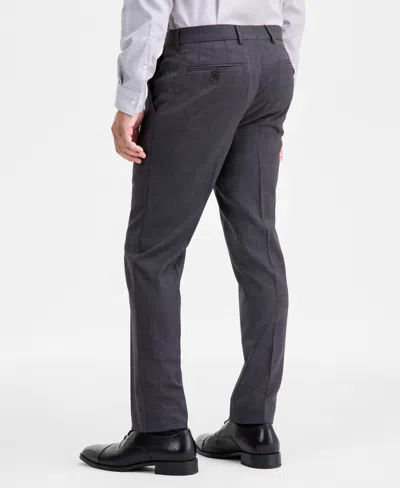 Ted By Ted Baker Men's Modern-fit Stretch Charcoal Birdseye Wool-blend Suit Separate Pants In Gray