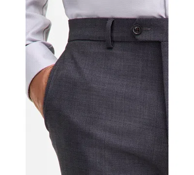 Ted By Ted Baker Men's Modern-fit Stretch Charcoal Birdseye Wool-blend Suit Separate Pants In Gray