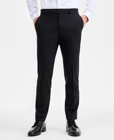 Ted By Ted Baker Men's Modern-fit Stretch Black Solid Wool-blend Suit Separate Pants In Black