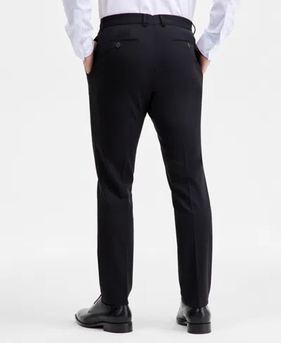 Ted By Ted Baker Men's Modern-fit Stretch Black Solid Wool-blend Suit Separate Pants In Black