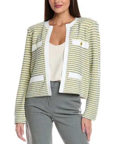 St John St. John Slub Tweed Knit Jacket In Neutral