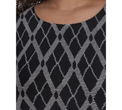 Tommy Hilfiger Plus Size Bell-sleeve Shift Dress In Black