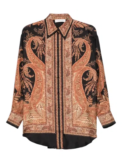 Zimmermann Longline Paisley Pattern Top In Brown