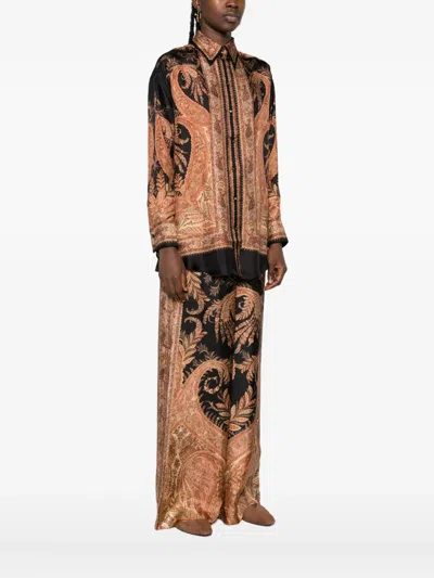 Zimmermann Longline Paisley Pattern Top In Brown