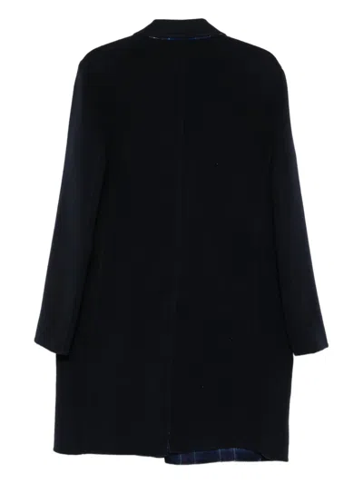 Etro Button-fastening Coat In Blue