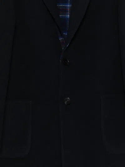 Etro Button-fastening Coat In Blue