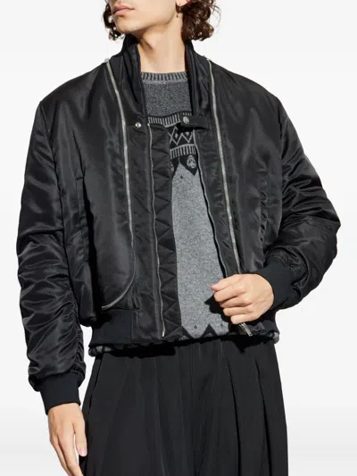Alexander Mcqueen Mcqueen Technical Crop Bomber Jacket In Black