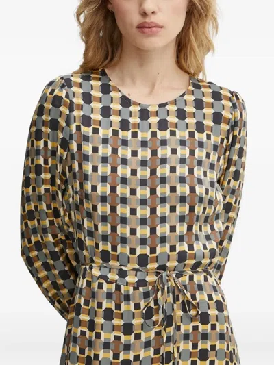 Marc O'polo Geometric-print Midi Dress In Multi