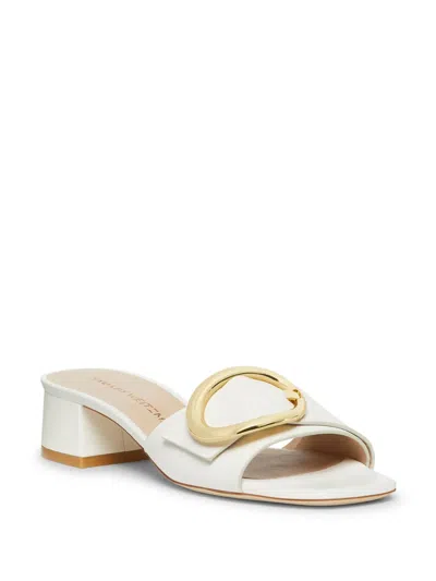 Stuart Weitzman 35mm Benni Mules In White