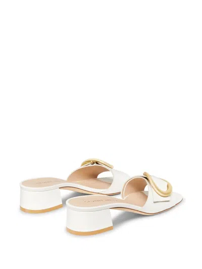Stuart Weitzman 35mm Benni Mules In White