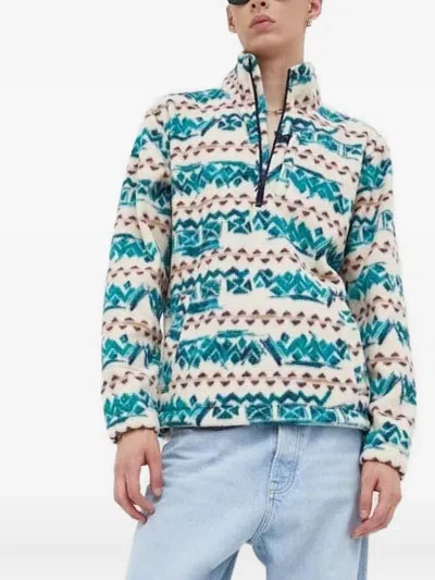 Billabong Geometric-pattern Fleece Sweater In White