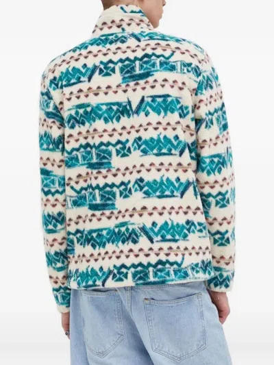 Billabong Geometric-pattern Fleece Sweater In White