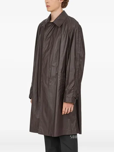 Ferragamo Button-up Parka In Brown