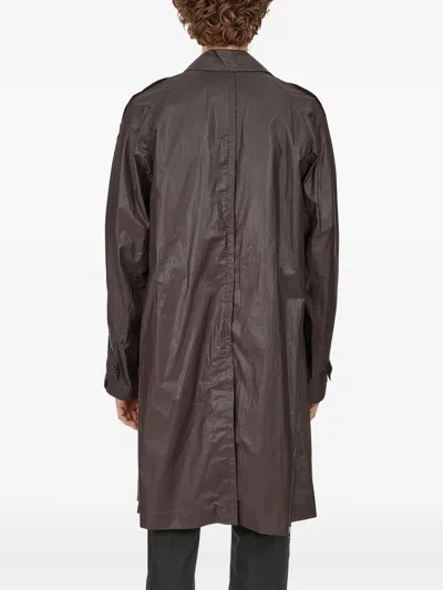 Ferragamo Button-up Parka In Brown