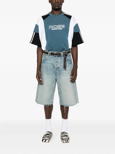 Martine Rose Oversized T-shirt Panel Design In Blue