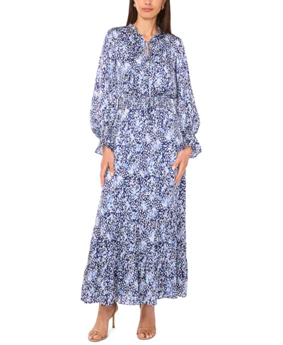 Vince Camuto Women's Smocked Ruffle Maxi Dress In Blue