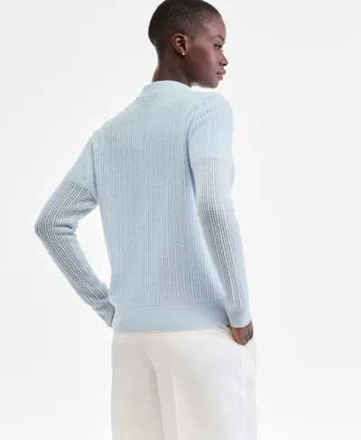 Charter Club Women's 100% Cashmere Cable-knit Cropped Cardigan Sweater, Macy's Exclusive In Blue