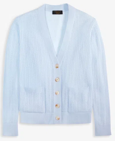 Charter Club Women's 100% Cashmere Cable-knit Cropped Cardigan Sweater, Macy's Exclusive In Blue