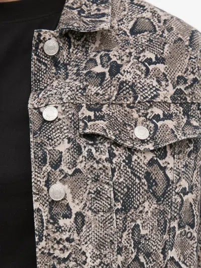 Joop Snake-print Denim Jacket In Gray