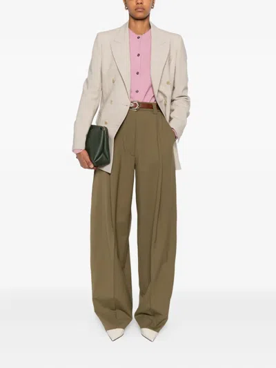 P.a.r.o.s.h Double-breasted Wool Blazer In Neutral