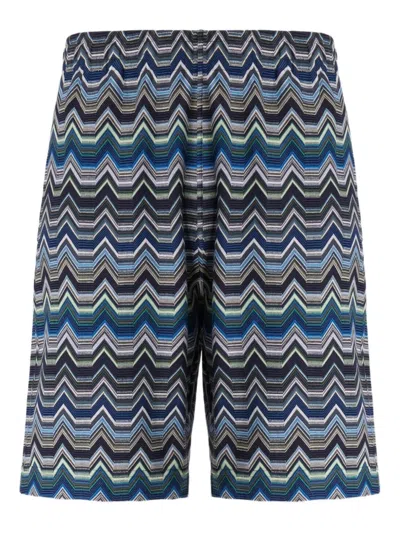 Missoni Pure Cotton Zig Zag Shorts In Multi
