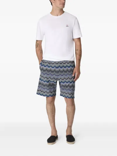 Missoni Pure Cotton Zig Zag Shorts In Multi