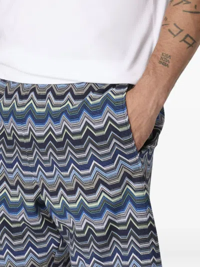 Missoni Pure Cotton Zig Zag Shorts In Multi
