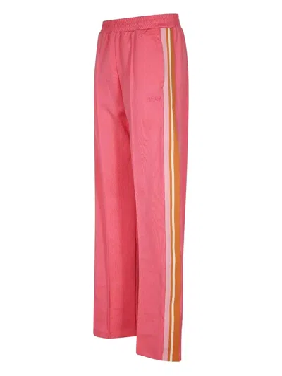 Msgm Track-pants With Decorative Stripes In Pink