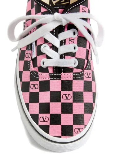 Valentino Garavani And Vans Low-top Trainer In Fabric With Vlogo Checkerboard Print In Multi