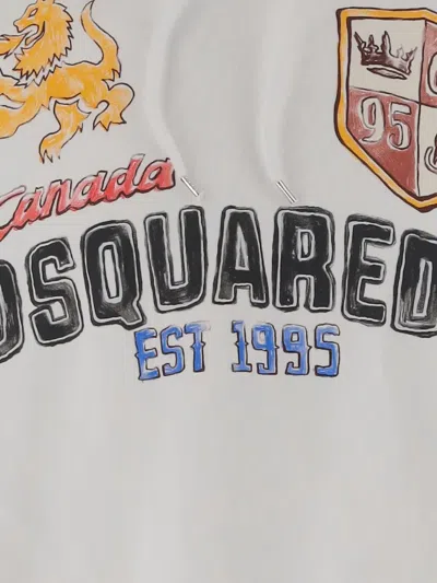 Dsquared2 Dsquared Men Hoodie Hand-drawn In White