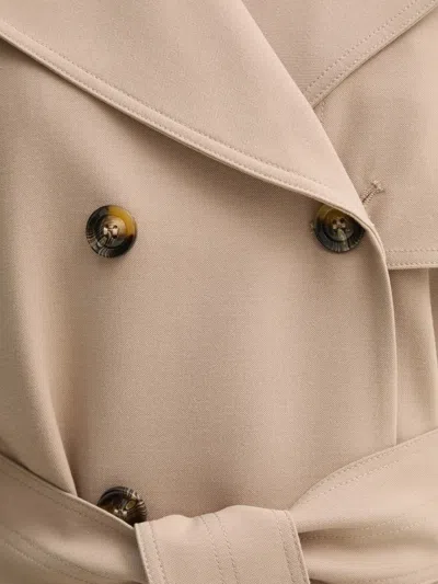 Bruuns Bazaar Double-breasted Belted Trench Coat In Neutral