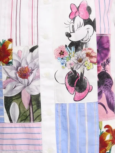 Desigual Minnie Mouse Patchwork Shirt In White
