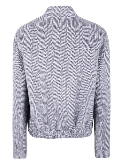 Joseph Herringbone-pattern Zip-front Jacket In White