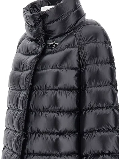 Fay Glossy Quilted Down Coat With Structured Collar In Blue