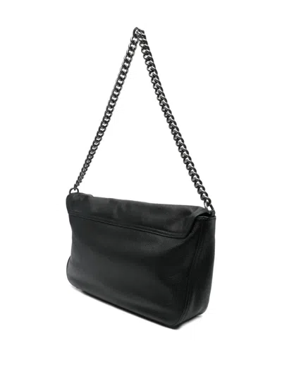 Patrizia Pepe Borsa A Spalla Grande In Pelle Con Tracolla In Catena Black In Black