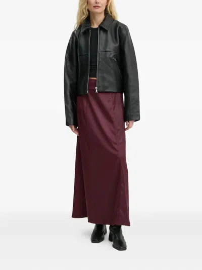 Won Hundred Zip-front Leather Jacket In Black