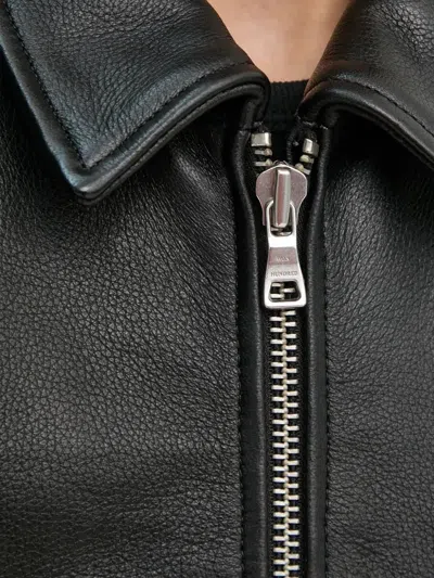 Won Hundred Zip-front Leather Jacket In Black