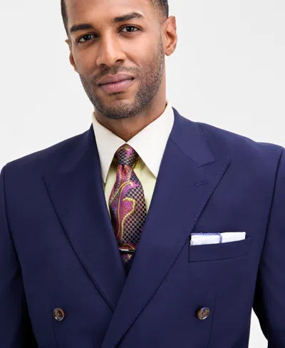 Tayion Collection Men's Classic-fit Solid Double-breasted Suit Separate Jacket In Blue